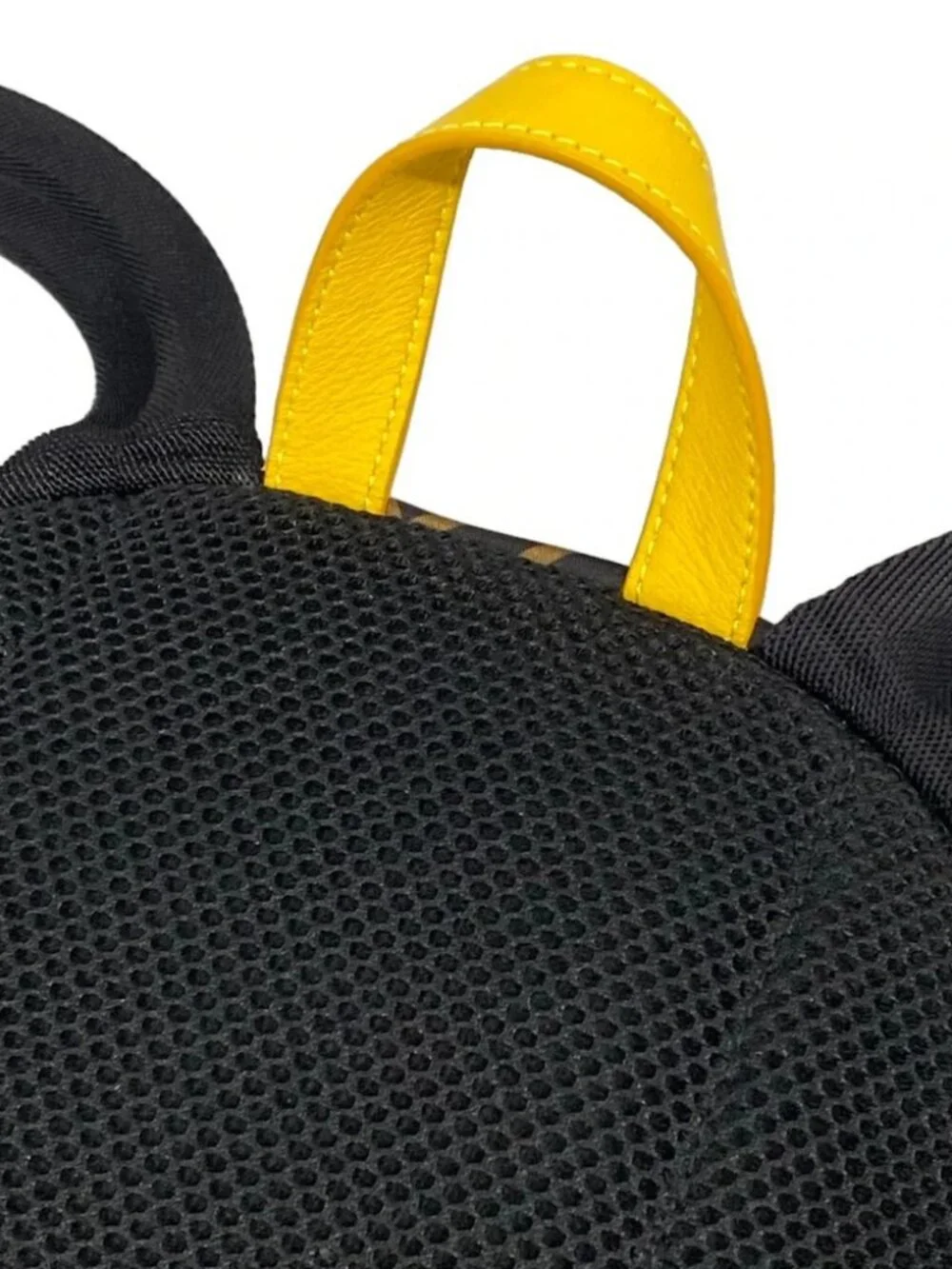 FENDI Zucca 8BZ040 Brown Black Yellow Nylon Leather Backpack